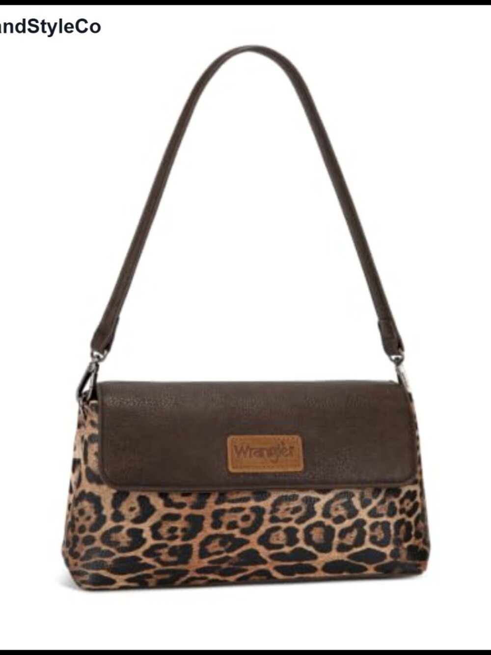 Faux Leather Flap Shoulder Bag Crossbody Purse 2 Compartments